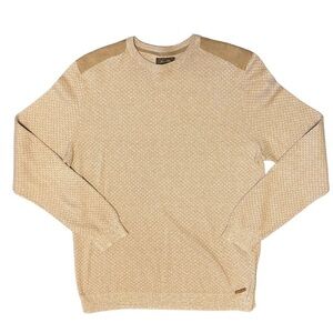 Tasso Elba Mens Knit Pullover Crewneck Sweater‎ in Taupe Heather